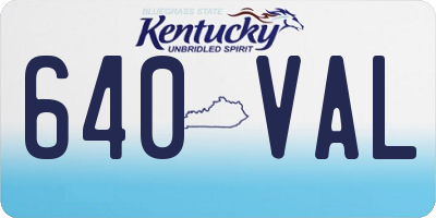 KY license plate 640VAL