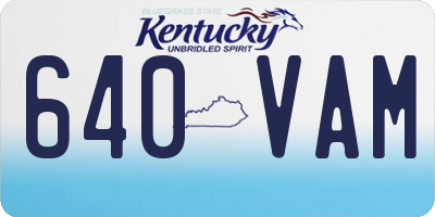 KY license plate 640VAM