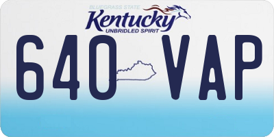 KY license plate 640VAP