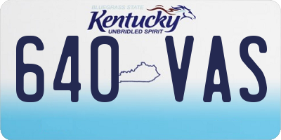 KY license plate 640VAS