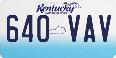 KY license plate 640VAV