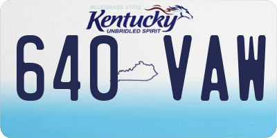 KY license plate 640VAW