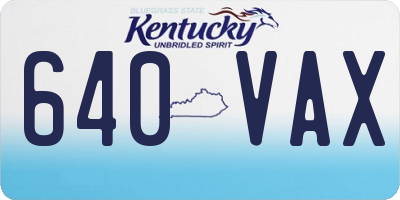 KY license plate 640VAX