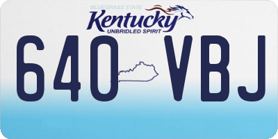 KY license plate 640VBJ