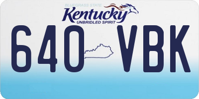 KY license plate 640VBK
