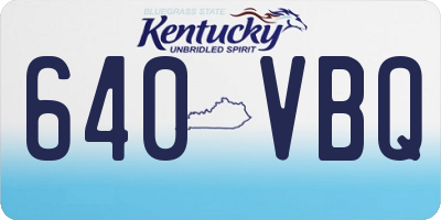 KY license plate 640VBQ