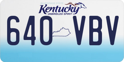 KY license plate 640VBV