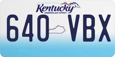 KY license plate 640VBX