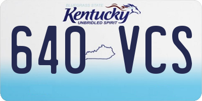 KY license plate 640VCS