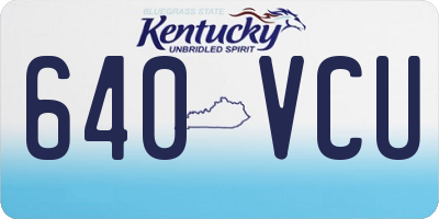 KY license plate 640VCU