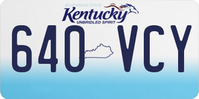 KY license plate 640VCY