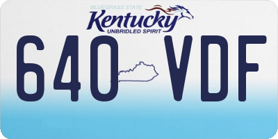 KY license plate 640VDF