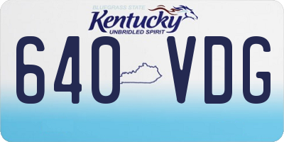 KY license plate 640VDG