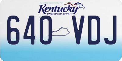 KY license plate 640VDJ
