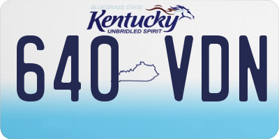 KY license plate 640VDN