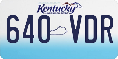 KY license plate 640VDR