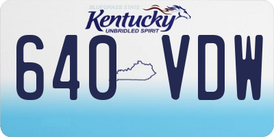KY license plate 640VDW