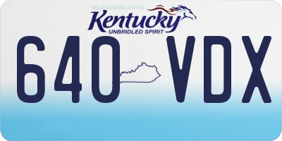 KY license plate 640VDX