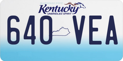 KY license plate 640VEA