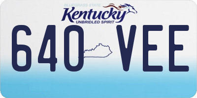 KY license plate 640VEE