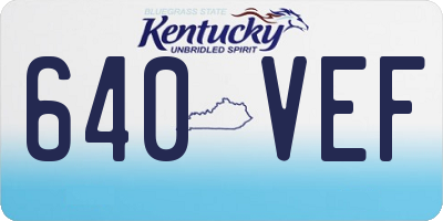 KY license plate 640VEF