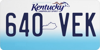 KY license plate 640VEK