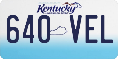 KY license plate 640VEL