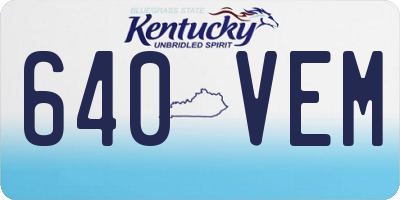 KY license plate 640VEM