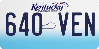 KY license plate 640VEN