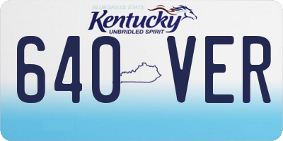 KY license plate 640VER
