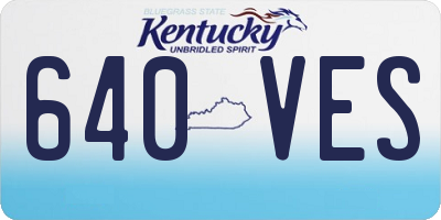 KY license plate 640VES