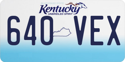 KY license plate 640VEX