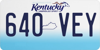 KY license plate 640VEY
