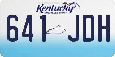 KY license plate 641JDH
