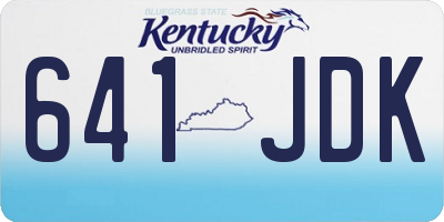KY license plate 641JDK