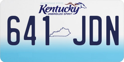 KY license plate 641JDN