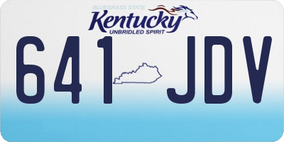 KY license plate 641JDV