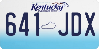 KY license plate 641JDX