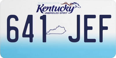 KY license plate 641JEF
