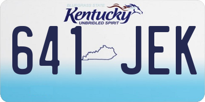 KY license plate 641JEK