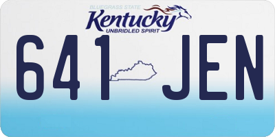 KY license plate 641JEN