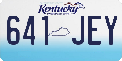 KY license plate 641JEY