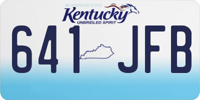 KY license plate 641JFB