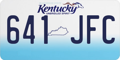 KY license plate 641JFC