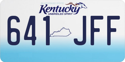 KY license plate 641JFF