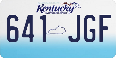KY license plate 641JGF