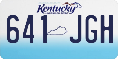 KY license plate 641JGH