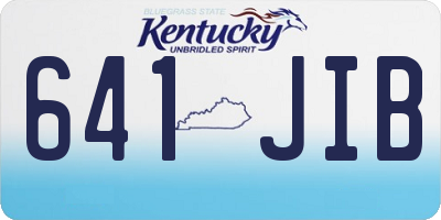 KY license plate 641JIB