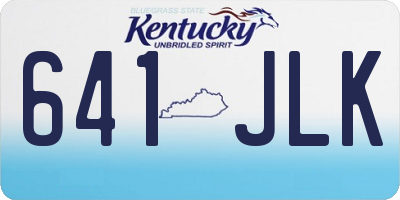 KY license plate 641JLK