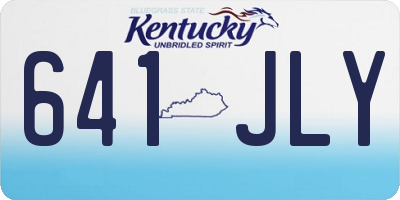 KY license plate 641JLY
